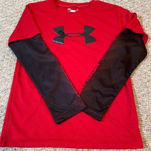Under Armor Boy's Red Black Sports Shirt Size 7